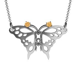 Butterfly Mom Birthstone Necklace