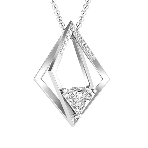 Optical Elegance Necklace – Sterling Silver with White Premium Zirconia