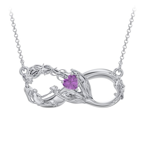 Magical Mermaid Infinity Necklace – Sterling Silver with Amethyst