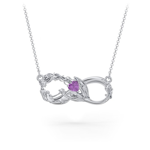 Magical Mermaid Infinity Necklace – Sterling Silver with Amethyst