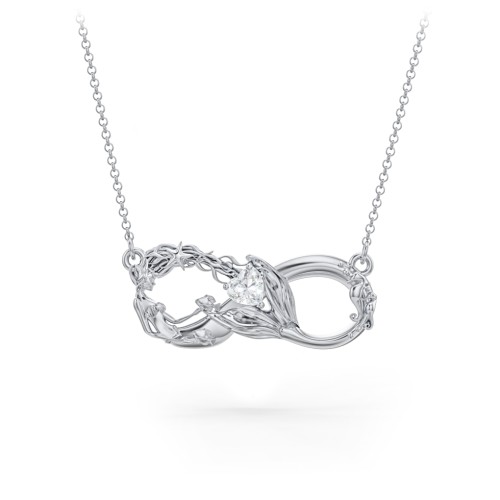 Magical Mermaid Infinity Necklace – Sterling Silver with Cubic Zirconia