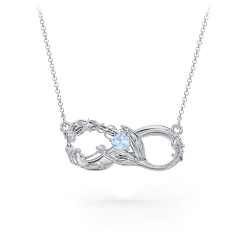 Magical Mermaid Infinity Necklace – Sterling Silver with Aquamarine