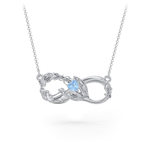Magical Mermaid Infinity Necklace – Sterling Silver with Blue Topaz