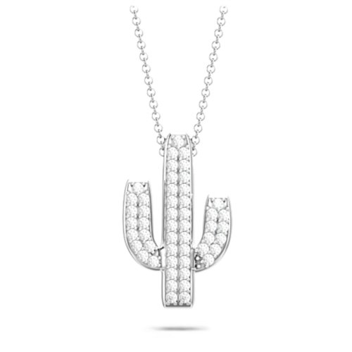 Feelin' Prickly Cactus Necklace – Sterling Silver with White Premium Zirconia