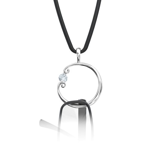 Crescent Moon Eyeglasses Pendant with Accent Stone