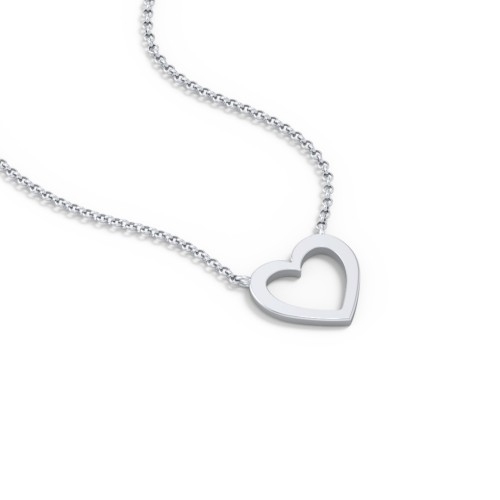 Sterling Silver Cutout Heart Pendant – Sterling Silver