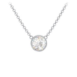 Sterling Silver Cubic Zirconia Solitaire Pendant