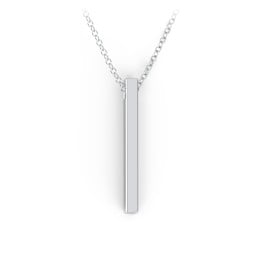 Vertical 3D Bar Necklace with Engraving