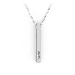 Vertical 3D Bar Necklace with Engraving