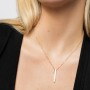 Vertical 3D Bar Necklace with Engraving
