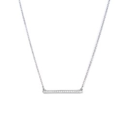 Horizontal Bar Necklace with Gemstones