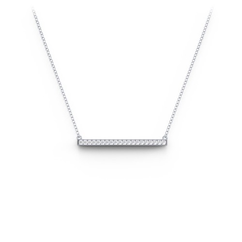 Horizontal Bar Necklace with Gemstones