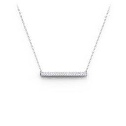Horizontal Bar Necklace with Gemstones in 925 Sterling Silver with White Premium Zirconia
