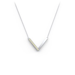 "V" Necklace with Gemstones