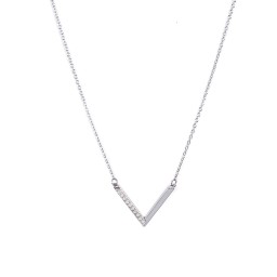 "V" Necklace with Gemstones