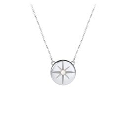 Disc Pendant with Star Set Gemstone