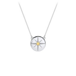 Disc Pendant with Star Set Gemstone