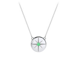 Disc Pendant with Star Set Gemstone