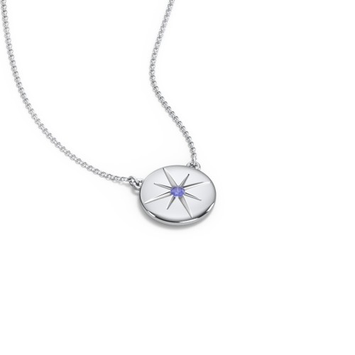 Disc Pendant with Star Set Gemstone