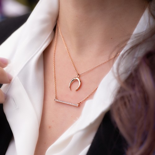 Crescent Horn Pendant – Sterling Silver