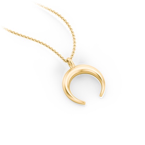 Crescent Horn Pendant – 10K Yellow Gold
