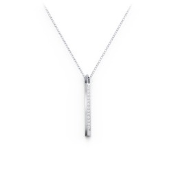 Triangle Bar Pendant with Accents in 925 Sterling Silver