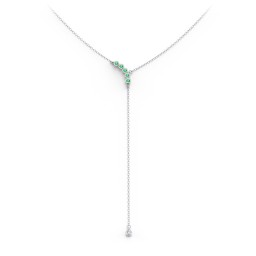 Bezel Gemstone Lariat with Ball Charm