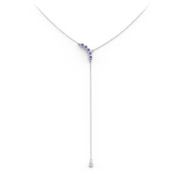 Bezel Gemstone Lariat with Ball Charm