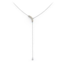 Bezel Gemstone Lariat with Ball Charm