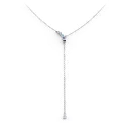 Bezel Gemstone Lariat with Ball Charm
