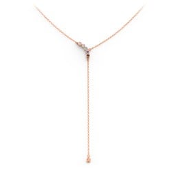 Bezel Gemstone Lariat with Ball Charm