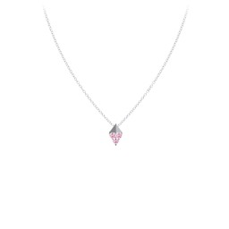 Diamond Shape Pendant with Gemstones in 925 Sterling Silver with Pink Tourmaline