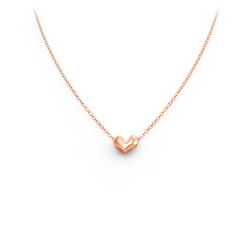 Puffed Heart Pendant – 10K Rose Gold