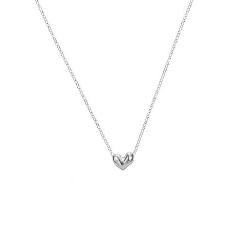 Puffed Heart Pendant – Sterling Silver