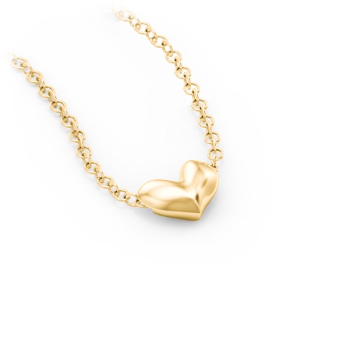 Puffed Heart Pendant – 10K Yellow Gold