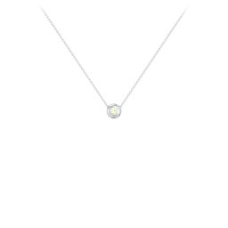 Solitaire 2mm Round Gemstone Pendant in 925 Sterling Silver with Peridot