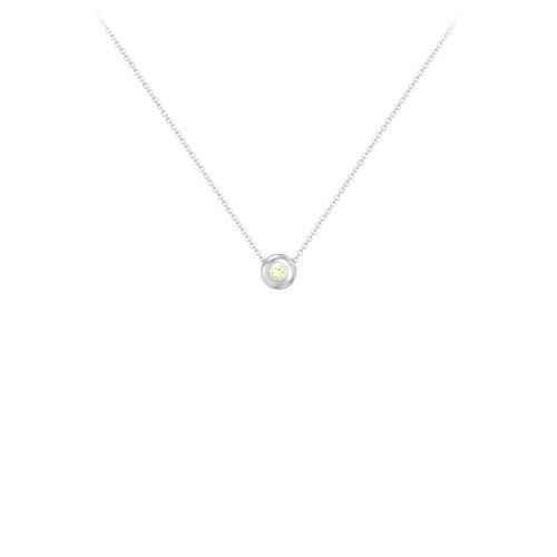 Solitaire 2mm Round Gemstone Pendant – Sterling Silver with Peridot