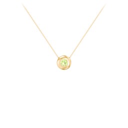 Solitaire 4mm Round Gemstone Pendant in 10K Solid Yellow Gold with Peridot