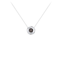 Solitaire 5mm Round Gemstone Pendant in 925 Sterling Silver with Smokey Quartz