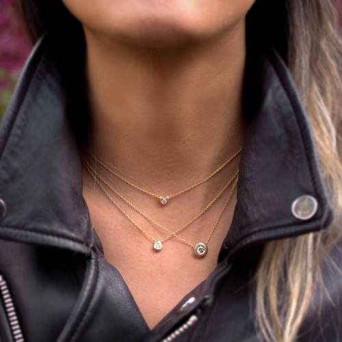Solitaire 5mm Round Gemstone Pendant – Sterling Silver with Pink Tourmaline
