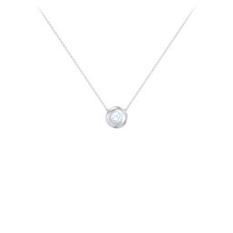 Solitaire 3mm Round Gemstone Pendant in 925 Sterling Silver with Aquamarine