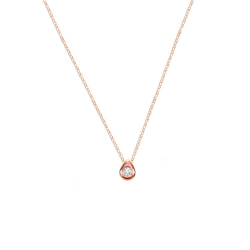 Teardrop Pendant with Gemstone – 10K Rose Gold with Amethyst