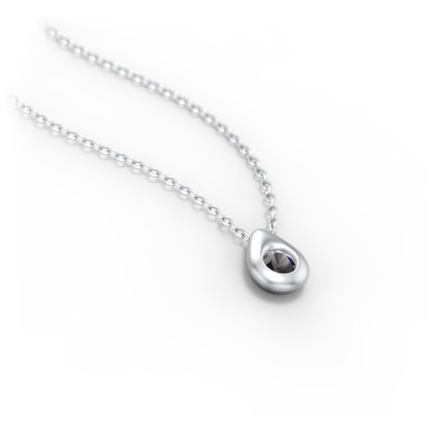 Teardrop Pendant with Gemstone