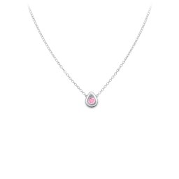 Teardrop Pendant with Gemstone in 925 Sterling Silver with Pink Tourmaline