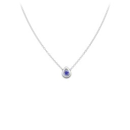 Teardrop Pendant with Gemstone in 925 Sterling Silver with Blue Sapphire