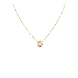 Teardrop Pendant with Gemstone in 10K Solid Yellow Gold