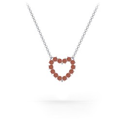 Dual Birthstone Heart Pendant in 925 Sterling Silver with Garnet