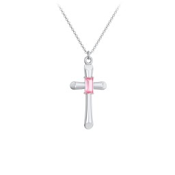 Mini Cross with Baguette Birthstone
