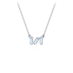 Baguette Scatter Necklace in 925 Sterling Silver with Aquamarine, Pink Tourmaline, Ruby, Citrine, and Emerald