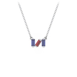 Baguette Scatter Necklace in 925 Sterling Silver with Blue Sapphire, Garnet, Pink Tourmaline, Ruby, Citrine, and Emerald